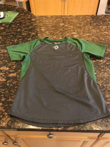 DeMarini Gray/Green Youth Medium Base layer Shirt