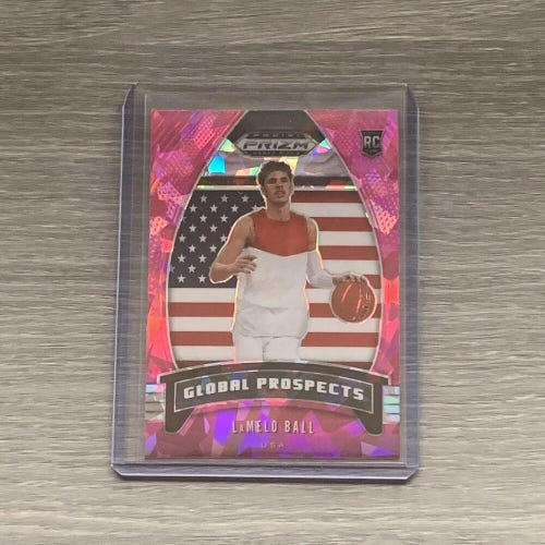 LaMelo Ball 20-21 Panini Prizm Draft Picks Pink Cracked Ice Global Prospects RC