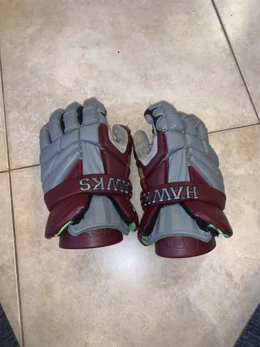 Gray Used Player's Maverik Max 13" Lacrosse Gloves