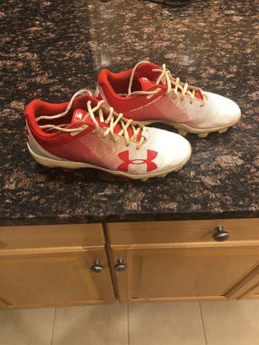 Under Armour Red/White Youth Molded Baseball Cleats