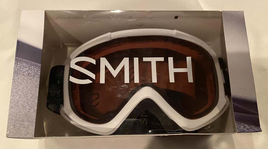 White Frame New Unisex Smith Cascade Classic Ski Goggles Medium
