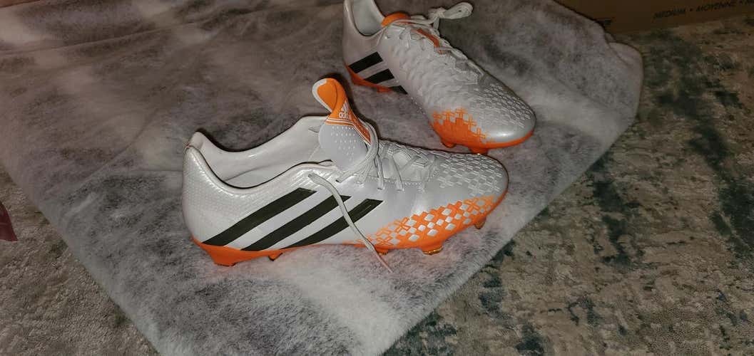 White New Men's Size 8.5 (Women's 9.5) Molded Cleats Adidas Predator LZ TRX FG Cleats
