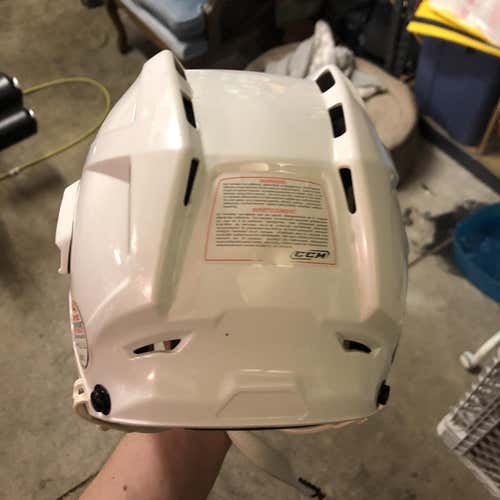 White New Small CCM Vector V08 Helmet