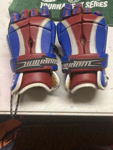 Red/white/blue Player's Warrior Lacrosse Gloves