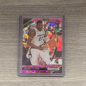 Xavier Tillman 20-21 Prizm Draft Picks Pink Cracked Ice Grizzlies Michgan St. RC