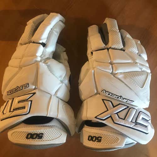 White New Player's STX Surgeon 500 13" Lacrosse Gloves