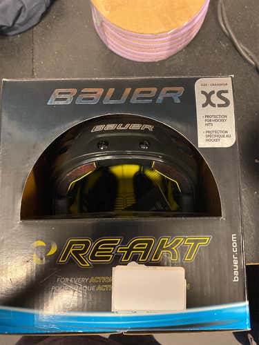 Black New XS Bauer Re-Akt  Helmet