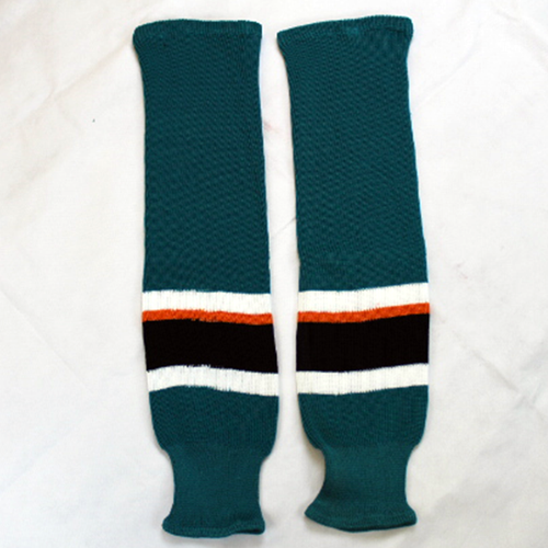 New Senior 28" Teal Sharks Knit Hockey Socks 147