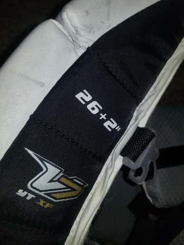 White Used Junior 26" Vaughn Velocity V7 Goalie Leg Pads