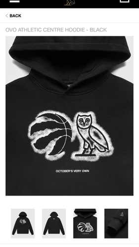 OVO X Raptors Basketball AUTHENTIC!! Black Adult Small Sweatshirt