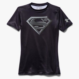 Under Armour Boys Alter Ego Fitted Compression Shirt Superman Black 1244392-005 NEW