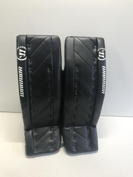 Black Used Senior 34" Warrior Ritual G4 Goalie Leg Pads Pro Stock