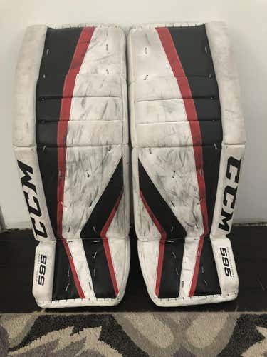 Red Used Senior 34" CCM Goalie Leg Pads