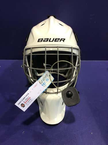 White New Junior Bauer NME 5 Goalie Mask