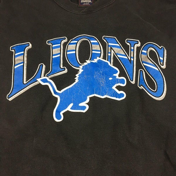 Vintage 90s Detroit Lions Nfl Football Sweatshirt XLarge Detroit Lions  Spell Out Sweater Detroit Lion American Rugby Blue Crewneck Size XL