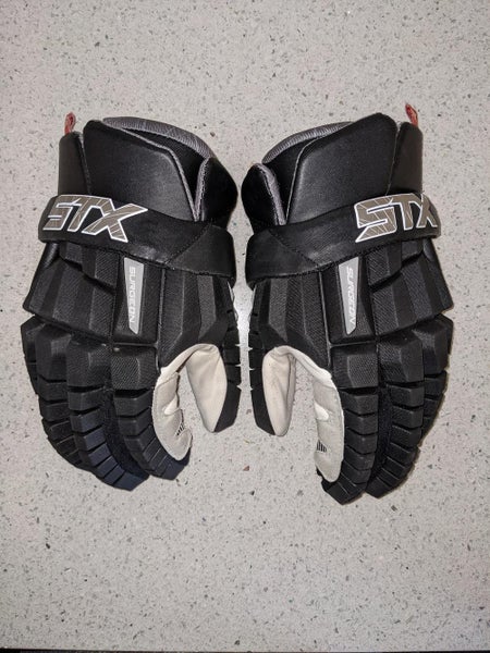 Black STX Surgeon RZR Lacrosse Gloves 13"