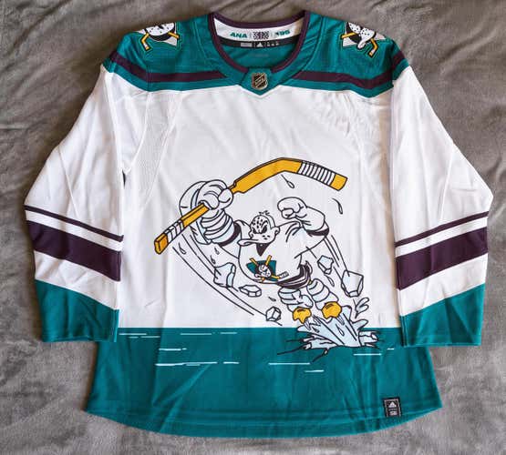 Anaheim Ducks Reverse Retro Wild Wing Adidas Authentic Hockey Jersey Size 52 NWT