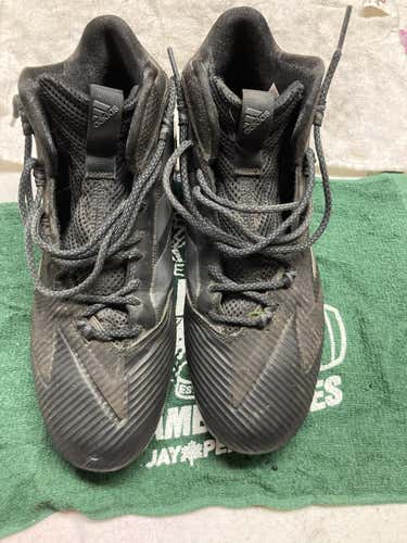 Black Used Adult Men's Size 11 (Women's 12) Molded Cleats Adidas High Top