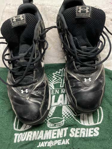 Black Used Adult Men's Size 11 (Women's 12) Molded Cleats Under Armour High Top