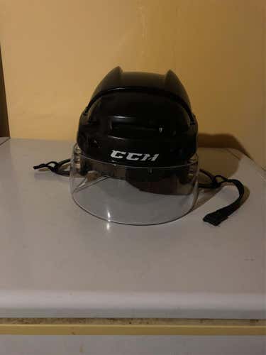 Black Used Medium CCM Vector V08 Helmet With Bauer Pro Visor