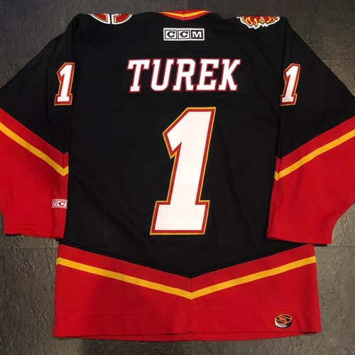 CCM 550 Calgary Flames TUREK Blasty Alternate Jersey MEDIUM