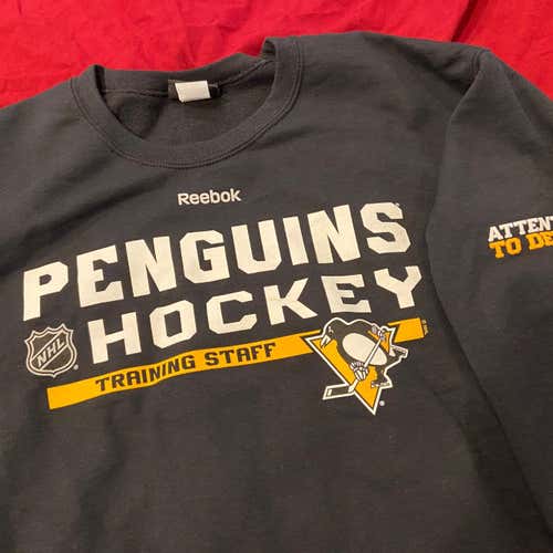 Pittsburgh Penguins “Training Staff” Team Issued Black Adult Large Reebok Sweatshirt