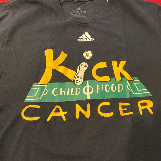 RARE MLS Soccer "Kick Childhood Cancer" Team Issued Black Adult Medium Adidas T-Shirt