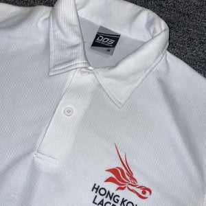 Hong Kong National Team Issued Polo Shirt White Size Large