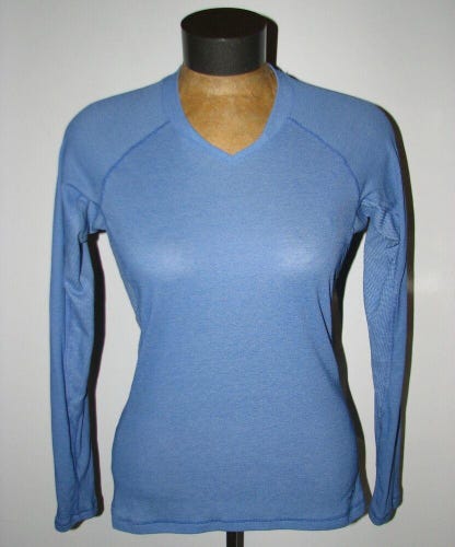 Patagonia Blue Capilene V-Neck Activewear Base Layer Top Shirt - Size Small S