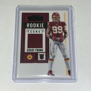 Chase Young Washington 2020 Panini Contenders NFL Rookie Ticket Swatch Varation