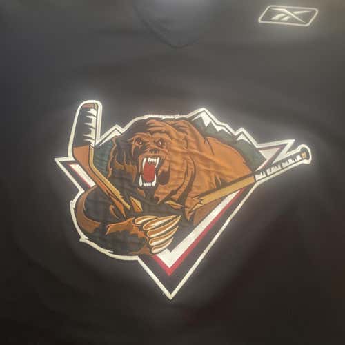 Black Echl Grizz 56 Reebok Pro Stock Jersey