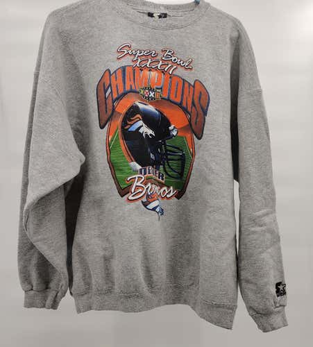Denver Broncos Super Bowl XXXII 1998 Vintage NFL Championship Starter Sweatshirt Size Adult XL