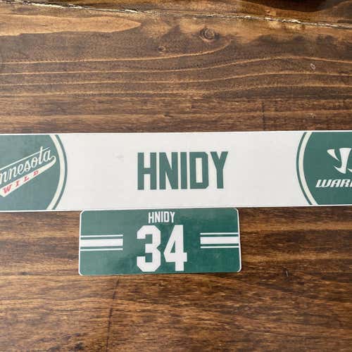 NHL Minnesota Wild Shane Hnidy Game-Used Locker Nameplates
