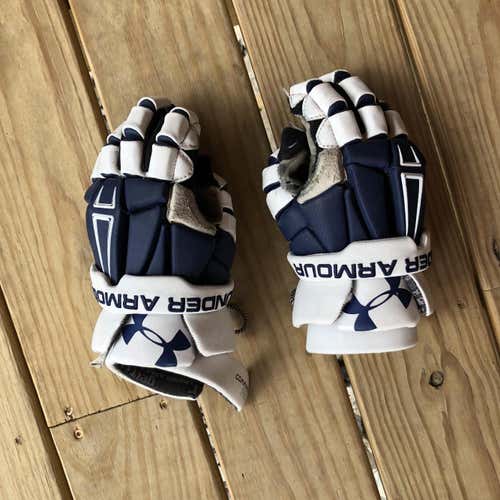 Blue Used Player's Under Armour Command Pro 11" Lacrosse Gloves