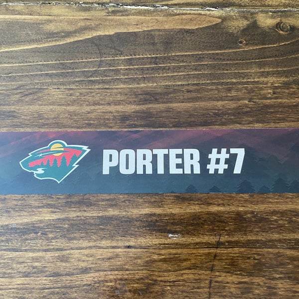 NHL Minnesota Wild #7 Chris Porter Game Used Locker Plate