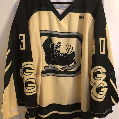 Custom Off-White/Green 4XL AK Screened Stinky Toes Jersey #30