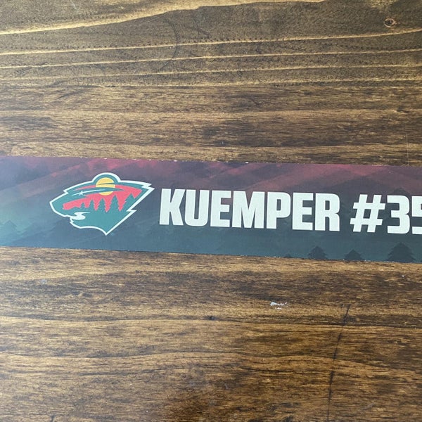 NHL Minnesota Wild Darcy Kuemper Game Used Locker Stall Nameplate