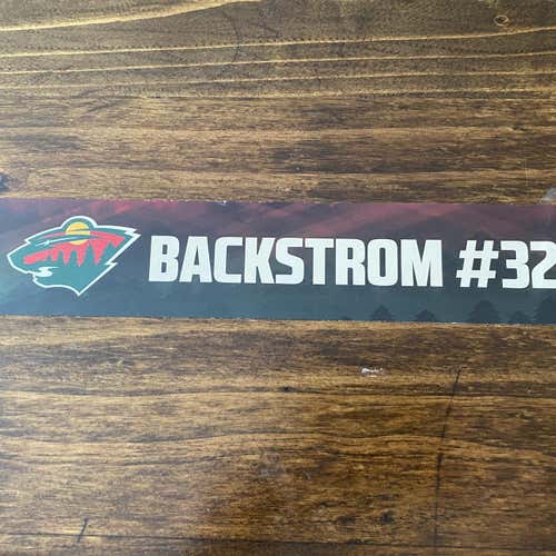NHL Nik Backstrom #32 Minnesota Wild Game Used Locker plates