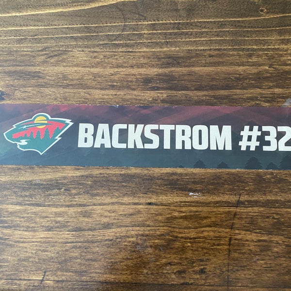 NHL Nik Backstrom #32 Minnesota Wild Game Used Locker plates