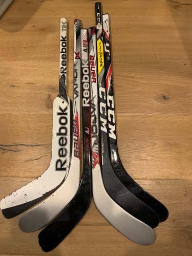 Six Knee Hockey Sticks and CCM Net