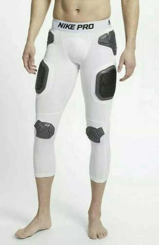 Nike Pro Hyperstrong 3/4 Padded Tight Football Pants AO6231-100 Men's Size Large