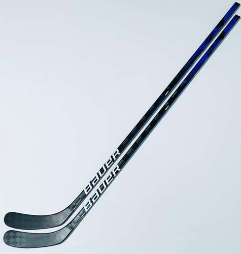 2 Pack Custom Blue Bauer Nexus GEO Hockey Sticks- RH-82 Flex- P92- Spiral Grip