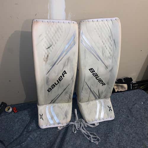 White Senior 34" Bauer Vapor 2X Pro Pro Stock Goalie Leg Pads
