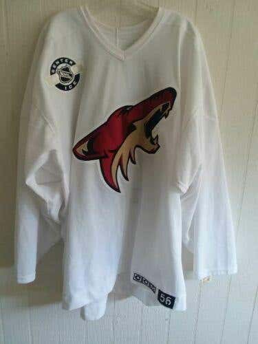 Phoenix Coyotes unused white #60 practice jersey size 56 non-goalie cut/everything sewn on/2003 tag