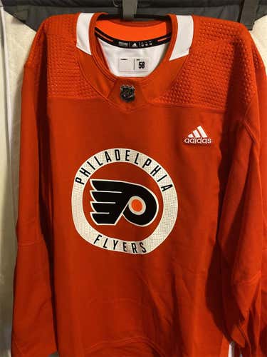 Philadelphia Flyers Adidas Made In Canada Sz 58 Practice Jersey