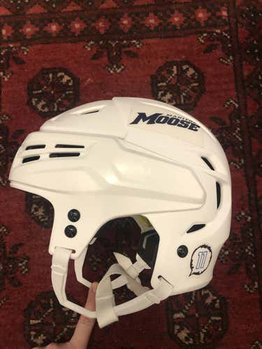 Pro Return Manitoba Moose Large Bauer Re-Akt 200 Helmet Pro Stock