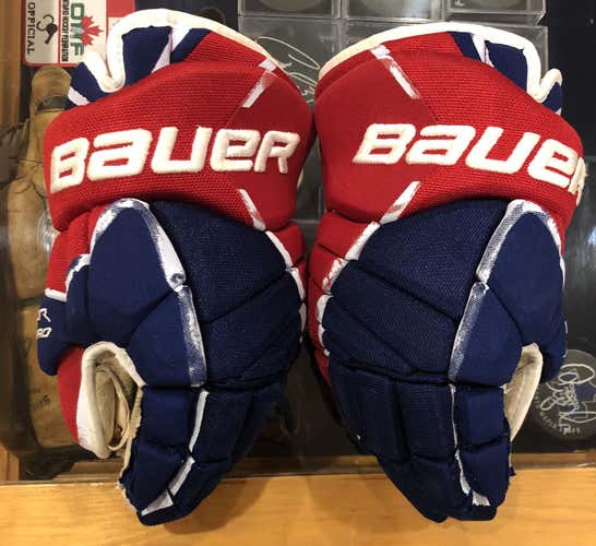 Montreal Canadiens Blue Used Senior Bauer Vapor X60 Gloves 14" Pro Stock