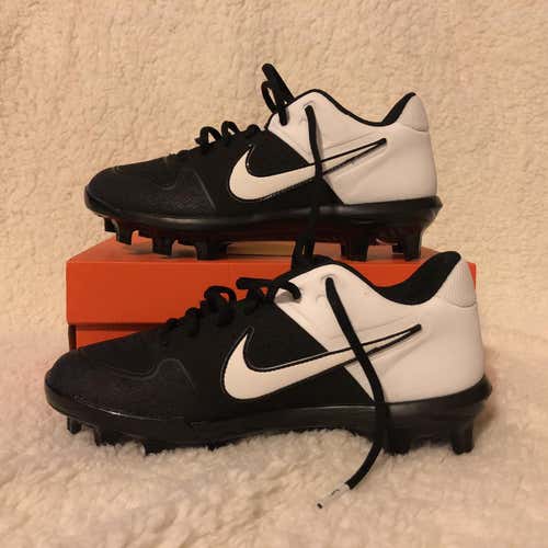Nike Black Alpha Huarache Varsity Low MCS BG Molded Cleats Size 6