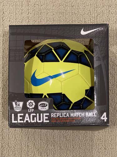 New Nike Barclays Premier League Replica Match Ball, Yellow/Blue, Size 4