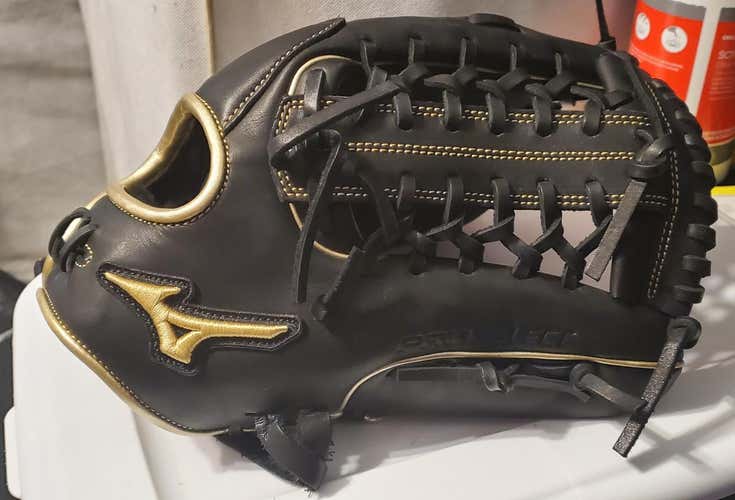 Black New Adult Mizuno Right Hand Throw Outfield Pro Select Baseball Glove 12.75"